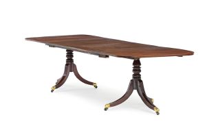A mahogany twin-pedestal extending dining table, 19th century