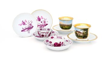 A pair of Berlin cabinet cups and saucers, 1849-1870