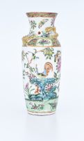 A Chinese famille-verte vase, Qing Dynasty, late 19th/early 20th century