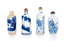 A Chinese blue and white snuff bottle, Qing Dynasty, 19th century