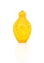 A Chinese Peking yellow glass snuff bottle, Qing Dynasty, late 19th/early 20th century