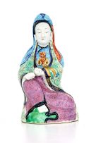 A Chinese polychrome figure of Guanyin, Qing Dynasty, 19th century