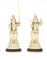 A pair of Indian carvings of deities, 19th century