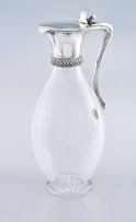 A Victorian silver-mounted glass claret jug, Horace Woodward & Co, London, 1890