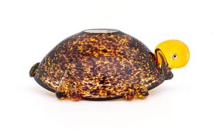 An Italian glass bowl in the form of a tortoise