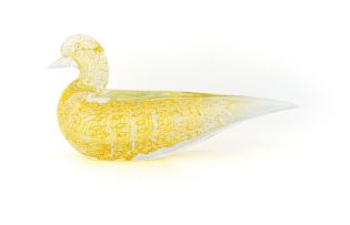 A Cenedese sommerso glass dove, post 1960s
