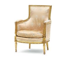 A Directoire giltwood and upholstered bergère, 19th century