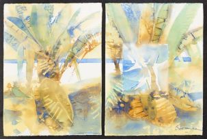 Ulrich Schwanecke; Banana Trees, Diptych