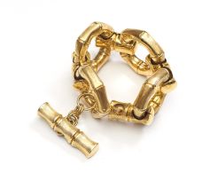 18ct gold 'bamboo' bracelet, Italian