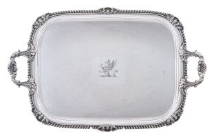 A Sheffield plate two-handled tray, Mathew Boulton & Co, late 18th century