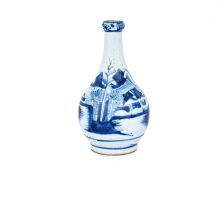 A Chinese Nanking blue and white bottle vase, Qing Dynasty, late 18th/early 19th century