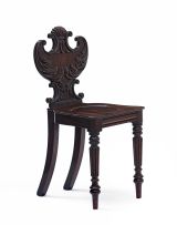 A William IV mahogany hall chair