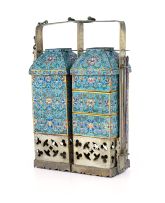 A Chinese cloisonné tiffin, Qing Dynasty, 19th century