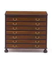 A George III style mahogany collector's chest of drawers