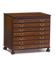 A George III style mahogany collector's chest of drawers