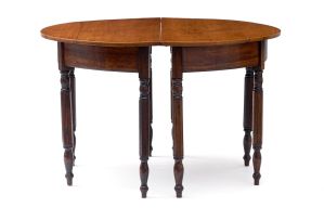 A pair of Cape yellowwood and stinkwood half-moon tables, 19th century