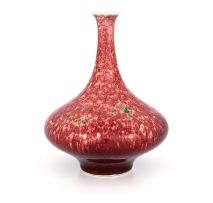 A Chinese peach bloom-glazed vase, Qing Dynasty, 19th century