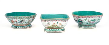 Three Chinese famille-rose bowls, Qing Dynasty, late 19th/early 20th century