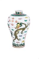A Chinese famille-verte meiping vase, Qing Dynasty, 19th century