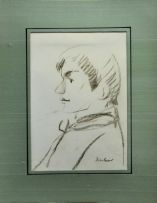 Carl Büchner; Portrait of a Boy; Profile of a Boy; Study of Two Men; Figure Study, four