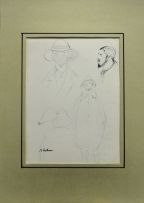 Carl Büchner; Portrait of a Boy; Profile of a Boy; Study of Two Men; Figure Study, four