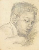 Maggie Laubser; Portrait of a Sleeping Child