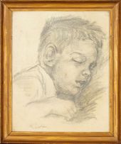 Maggie Laubser; Portrait of a Sleeping Child