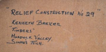 Kenneth Bakker; Relief Construction No. 29