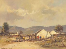 Christiaan Nice; Donkey Cart and Labourers' Cottages