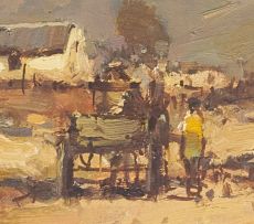 Christiaan Nice; Donkey Cart and Labourers' Cottages