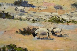 Walter Westbrook; Landscape with Dorper Flock