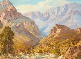 Gabriel de Jongh; Mountain Landscape with Pool