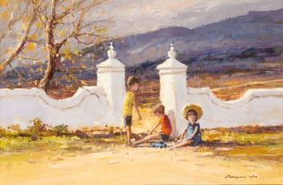 Christiaan Nice; Children at a Gate Post