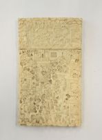A Chinese Canton Export carved ivory card case, 19th century