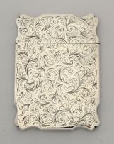 An early Victorian silver card case, Taylor & Perry, Birmingham, 1840