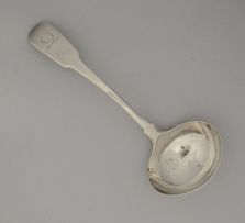A George III silver Fiddle pattern sauce ladle, George Smith II, London, 1798