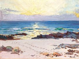 Hugo Naudé; Seascape at Sunset