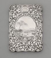 A Victorian silver card case, Edward Smith, Birmingham, 1844