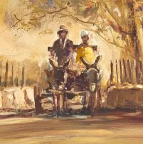 Christiaan Nice; Figures on a Donkey Cart