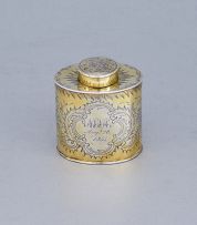 A George III silver-gilt tea caddy, Peter & William Bateman, London, 1805
