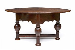 An oak gateleg table, 18th century and later