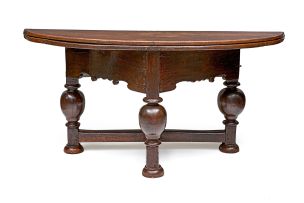 An oak gateleg table, 18th century and later