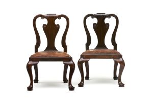 A pair of George II style mahogany side chairs