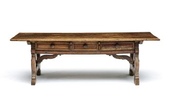 A fruitwood refectory table, 17th/18th century