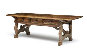 A fruitwood refectory table, 17th/18th century