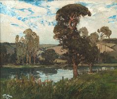 Robert Gwelo Goodman; Trees by a Lake