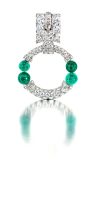 Art Deco diamond and emerald brooch, Van Cleef & Arpels