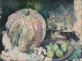 Jean Welz; Still Life with Pumpkin and Fruit