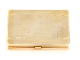 George V 9ct gold cigarette case, Adie Brothers Ltd, Birmingham, 1933