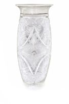 A German silver-mounted glass vase, Rossdeutscher & Reisig, Breslau, post 1886, .800 standard
